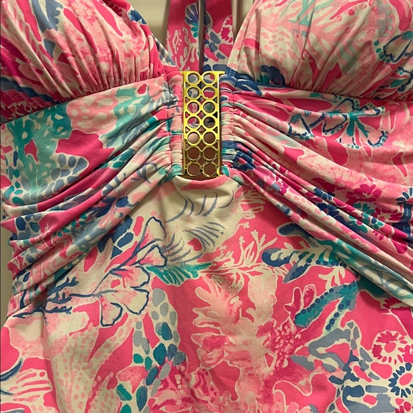 LIlLY PULITZER Lanai one piece Light Pascha Pink Swimsuit Size 12 - Picture 2 of 5